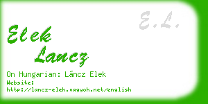 elek lancz business card