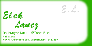 elek lancz business card